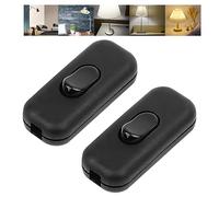 2 Pezzi Interruttore Torpedo Bipolare 6A 250V, In Linea per Porte Armadio, 2 O 3 Linea Piccoli Elettrodomestici, Lampade da Scrivania (Nero)