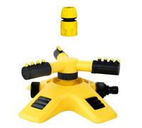 2 Pezzi Irrigatore Rotante 360° per Giardino, Spruzzatore Plastico | Rotazione Continua, Spruzzo Controllabile, Uso in Giardinaggio, Colore Giallo, Impianto per Irrigazione