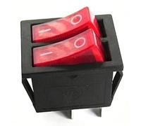 2 pezzi KCD2 doppio interruttore a bilanciere for barca 6 pin on-off con luce rossa verde 20A 125VAC/ 16A 250V nero senza interruttore della luce