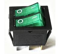 2 pezzi KCD2 doppio interruttore a bilanciere for barca 6 pin on-off con luce rossa verde 20A 125VAC/ 16A 250V nero senza interruttore della luce