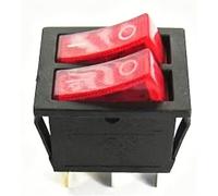 2 pezzi KCD2 doppio interruttore a bilanciere for barca 6 pin on-off con luce rossa verde 20A 125VAC/ 16A 250V nero senza interruttore della luce(Red light 6Pin)
