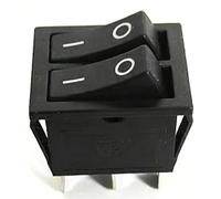 2 pezzi KCD2 doppio interruttore a bilanciere for barca 6 pin on-off con luce rossa verde 20A 125VAC/ 16A 250V nero senza interruttore della luce(Black 2nd gear 6Pin)