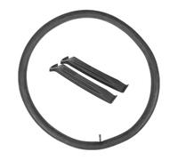 2 Pezzi Kit Camere D'aria Bici 12-26x1.75/2.125 con Leve Nere | Gomma e Abs, Buona Tenuta e Resistenza All'invecchiamento, per Ruote Bici e Riparazione Pratica