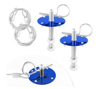 2 Pezzi Kit di Perni del Cofano a Sgancio Rapido per Auto,Perni di Bloccaggio del Cofano in Acciaio Inox con Cordino da Corsa,Accessori Auto Universali per Auto Camion SUV (Blu)