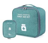 2 Pezzi Kit di Pronto Soccorso - Borsa Medica Sportiva e Porta Medicine da Viaggio, Mini Portatile per Famiglia, Viaggi, Sport All'aria Aperta (Verde)