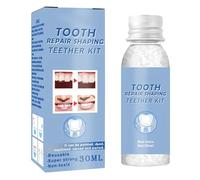 2 Pezzi Kit Otturazione Dentale Provvisoria 60ml, Cemento per Denti Modellabile e Denti Finti da Applicare da Soli per Riparazione Denti Rotti, Mancanti e Cosplay
