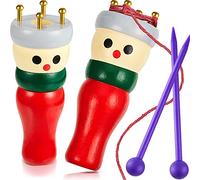 2 Pezzi Knitting Dolly in Legno per Maglieria Carino Handy First Knitting Spool Knitter per Bambini Adulti