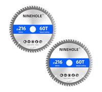 2 pezzi Lame per Seghe Circolari per Legno 216 x 30mm x 60 Denti,Tagli Puliti Adatto per tagliare legno, Compensato, Cartongesso, MDF, Plastica e Tutti Gli Altri Materiali non Metallici