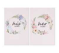 2 Pezzi Lamina d'oro Nuziale Voto di Nozze Libri Sposa e Sposo Libretto di Nozze Lui e Lei Brochure di Nozze per Cerimonia di Nozze Regalo di Nozze 15x10cm