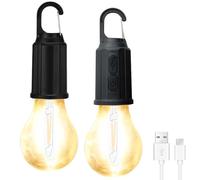 2 pezzi lampada da campeggio: lampada da campeggio, lanterna a LED, set di lampadine ricaricabili con gancio, lampada da campeggio ricaricabile, lampada da campeggio portatile per campeggio