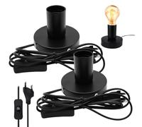 2 pezzi lampada da comodino retrò con interruttore a cavo, attacco E27, portalampada vintage da tavolo, portalampada E27, lampada da comodino, base retrò per decorazione domestica, bar decorazione