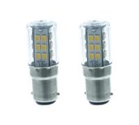 2 Pezzi Lampadine Led Per Barca, DC 12V e 24V, 4W 350 Lumen, 4W=40W, BA15D G18, BAY15D G18,5 (BA15D, Warm White 3000K)