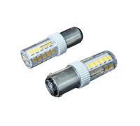2 Pezzi Lampada Led Barca BA15D G18 Bianco Caldo 3000K 12V 24V 4W 33 SMD 2835