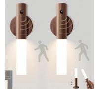 2 Pezzi Lampada Scale LED Luce Notturna Sensore di Movimento Ricaricabile USB Armadio Luci Armadio Batteria Magnetica Legno Applique da Parete Interno Interruttore Portatile Campeggio Bambini Neonato