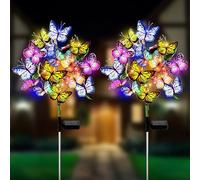 2 Pezzi Lampade Solari Per Giardino Esterno, Farfalle Luci Solari Da Giardino, Lampade Solari A Farfalla Per Decorazione Giardino Esterno Per Giardino Balcone Terrazza Cortile Decorazione Patio