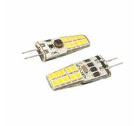 2 Pezzi Lampadina LED G4 12V 24V DC, 3W 300LM, Bianco Caldo 3000K, 20 SMD 2835, Illuminazione a 360°, Forma Cilindrica in Silicone, Ultra Compatta 28×13×9mm, per Camper, Barche, Faretti e Mobili