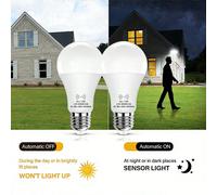 2 pezzi Lampadine con sensore radar Kasotile da 12W, passaggio automatico dal crepuscolo all'alba, attacco E26, equivalente a 80W incandescente, 1000 lumen, 6000K bianco freddo/3000K bianco caldo, ada