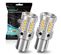 2 pezzi lampadine LED 1156 ambra, 7507 BAU15S Py21w Lampadina LED Canbus senza errore Anti Hyper Flash Lampadina di ricambio per indicatore di direzione LED Super luminosa 12V-24V 27SMD 28W 4000LM