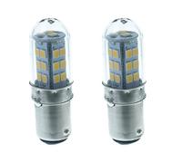 2 Pezzi Lampadine Led Per Barca, DC 12V e 24V, 4W 350 Lumen, 4W=40W, BA15D G18, BAY15D G18,5 (BAY15D, Warm White 3000K)