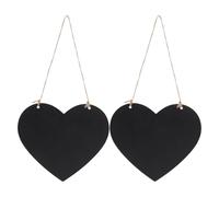 2 Pezzi Lavagnetta Matrimonio a Cuore Nera in Mdf, Doppia Faccia | Decorazione Appesa Creativa, Scrittura su Entrambi i Lati, per Casa e Giardino, Riutilizzabile
