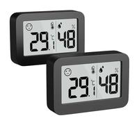 2 Pezzi LCD Digitale Temperatura Umidità Misuratore Sensore Termometro Interno Igrometro Elettronico Domestico Preciso Veloce Monitoraggio In Tempo Reale(Black)