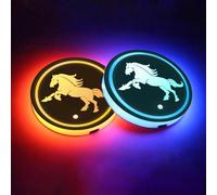 2 Pezzi LED auto portabicchieri luci,7 colori che cambiano il tappetino di ricarica USB Luminescente Cup Pad,Luminescente Cup Pad interno atmosfera lampada decorazione luce per auto camion suv