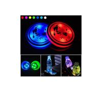 2 Pezzi LED auto portabicchieri luci, USB ricarica sottobicchieri auto con 7 colori luminescenti tazza pad luce per auto veicolo camion decorazione atmosfera luce