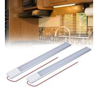 2 Pezzi LED Barra Luminosa, 12V LED Luminoso Auto Iuminazione Interna, Plafoniera LED, Luci Led Auto Interni, Barra Striscia Lampada con Interruttore per Auto, Camper, Camion, Barca, Furgone