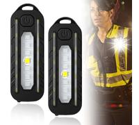 2 pezzi LED clip lampade, clip di sicurezza luce con luce rossa, 5 modalità di luce, luce di sicurezza a LED, ricaricabile, lampada a LED, impermeabile, per corridori, jogging, campeggio,