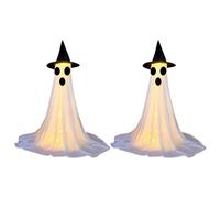 2 pezzi LED Light-up Trippiede Ghost Statue Calda Luce per decorazioni per la casa (Ghost carino) (D)