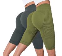 2 Pezzi Leggins 3D Anticellulite Donna 2026,Push Up Sculpture Lipedema a Compressione Controllo Graduata Estivi Anti Cellulite Leggins Corti Donna Sportivo Vita Alta Senza Cuciture Fitness Yoga