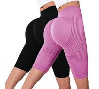 2 Pezzi Leggins 3D Anticellulite Donna 2026,Push Up Sculpture Lipedema a Compressione Controllo Graduata Estivi Anti Cellulite Leggins Corti Donna Sportivo Vita Alta Senza Cuciture Fitness Yoga
