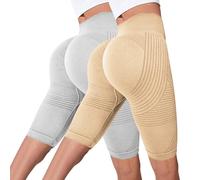 2 Pezzi Leggins 3D Anticellulite Donna 2026,Push Up Sculpture Lipedema a Compressione Controllo Graduata Estivi Anti Cellulite Leggins Corti Donna Sportivo Vita Alta Senza Cuciture Fitness Yoga