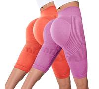 2 Pezzi Leggins 3D Anticellulite Donna 2026,Push Up Sculpture Lipedema a Compressione Controllo Graduata Estivi Anti Cellulite Leggins Corti Donna Sportivo Vita Alta Senza Cuciture Fitness Yoga