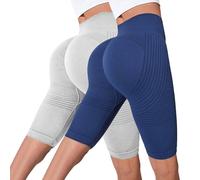 2 Pezzi Leggins 3D Anticellulite Donna 2026,Push Up Sculpture Lipedema a Compressione Controllo Graduata Estivi Anti Cellulite Leggins Corti Donna Sportivo Vita Alta Senza Cuciture Fitness Yoga