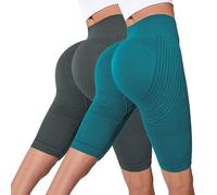 2 Pezzi Leggins 3D Anticellulite Donna 2026,Push Up Sculpture Lipedema a Compressione Controllo Graduata Estivi Anti Cellulite Leggins Corti Donna Sportivo Vita Alta Senza Cuciture Fitness Yoga