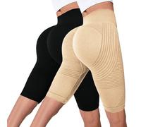 2 Pezzi Leggins 3D Anticellulite Donna 2026,Push Up Sculpture Lipedema a Compressione Controllo Graduata Estivi Anti Cellulite Leggins Corti Donna Sportivo Vita Alta Senza Cuciture Fitness Yoga