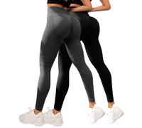 2 Pezzi Leggins Compressione Graduata Donna Fittabella Solenao Leggings Anti Cellulite Palestra 3D Anticellulite Fitta Bella Push Up Cotone Pantaloni Sportivi Lunga Pantacollant per Fitness