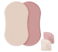 2 Pezzi Lenzuolo Con Angoli baby, Lenzuola Lettino, Lenzuola Per Cul, Elasticizzati Per Lettino Lenzuolo Con Angoli Per Lettino Per Passeggino, Per Lettino E Lettino 32”*17” (Crema/Rosso Sabbia)