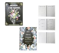 2 Pezzi Libro Di Planner End Of Life, My Final Wishes, When I'm, Die Book Planner Organizer Notebook | Per I Desideri Finali Per Affari.