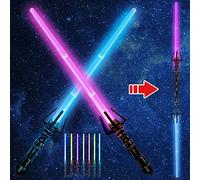 2 Pezzi Lightsaber Light Up Toy,2 in 1 Laser Star Wars,Spada luminosa flessibile giocattoli,Spada Laser Giocattolo per Bambini,Spade Laser per Bambini