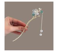 2 pezzi Linglan fiore nappa forcina imitazione perla disco copricapo for capelli a forma di U bastoncino for capelli stile antico per Capelli Decorativi Acconciatura(Color 10)