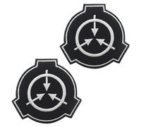 2 Pezzi Logo della Fondazione SCP Ricamato Patch Militare Divertente Ricamato Badge Gancio & Loop Tattico Patch Appliques per Vestiti Zaini Gilet Giacca Jean Dog Harness Borse