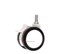 2 pezzi/lotto 3 "Ruote piene di plastica silenziose in bianco e nero doppie ruote