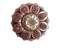 2 pezzi Lotus Fingertip Gyro Buddha Eye Spinner Finger Wheel Bronze Rotating Buddhist Meditation Decoration Gift for Kids Adults(Red)