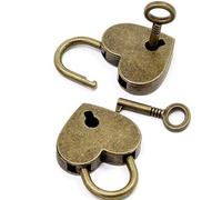 2 Pezzi Lucchetto a Cuore Vintage,Mini Lucchetto a Forma Di Cuore,Lucchetto a Cuore Con Chiave,Bronzo,Per Agende,Portagioielli,Scatole Portaoggetti,Armadietti,Portamonete,Regali Di Festa