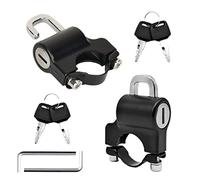 2 Pezzi Lucchetto Casco Moto Universale Lucchetto di Sicurezza per Casco Antifurto Blocca Casco per Moto con 4 chiavi for Manubrio da 22mm - 28mm (Nero)