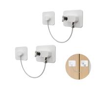 2 Pezzi Lucchetto Frigorifero Bambini, Mini Blocca Cassetti Chiusure di Sicurezza per Bambini Blocca Cavo Limitatore per Armadio Cassetto Frigorifero Frigo Serratura di Sicurezza con Chiavi - Bianco