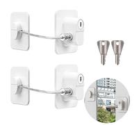 2 Pezzi Lucchetto Frigorifero con Chiave Lucchetto Frigorifero Bambini Bianco Anticaduta Blocca Frigorifero per Lucchetto per la Sicurezza dei Bambini Utilizzato su Frigoriferi Armadi Asciugatrici