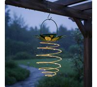 2 Pezzi Luce Solare a Forma di Ananas Design in Ferro Battuto per Patio,